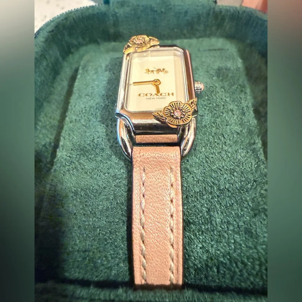Coach Cadie Watch with Blush Pink Strap and Tea Rose Motifs - Picture 2 of 8